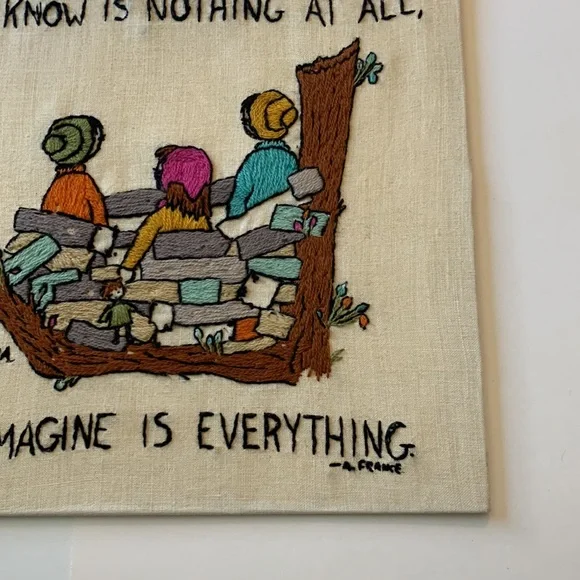 Vintage Bucilla Crewel Embroidery MCM Flavia“To Imagine” Picture